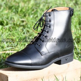 Riding leather low boots Fellini black